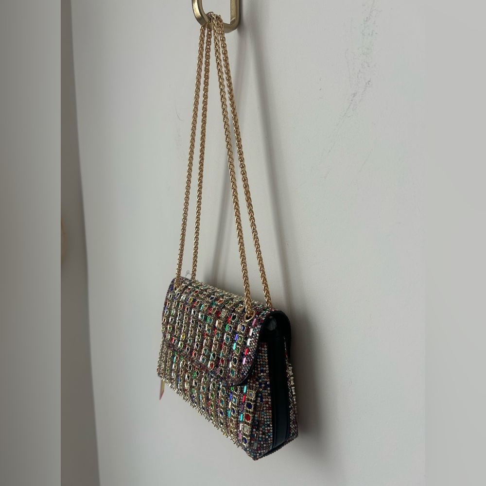 Catherine Malandrino Multicolor Rhinestone Beaded Shoulder Bag - Picture 3 of 7